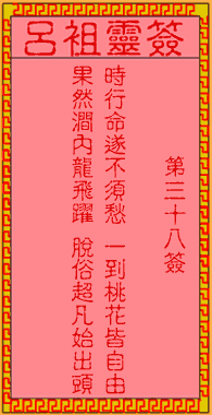 呂祖靈簽第三拾捌簽：古人鯉魚化龍