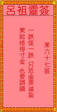 呂祖靈簽第陸拾柒簽：古人張飛戰張合